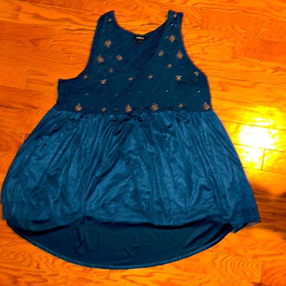 Teal babydoll Torrid tank size 4 - Picture 2 of 2